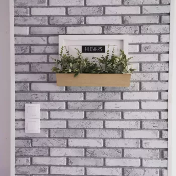 3D PVC falpanel Világosszürke tégla mintás