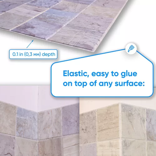 3D PVC falpanel Kék márvány mintás