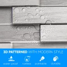 3D PVC falpanel Parketta tölgy halványszürke mintás