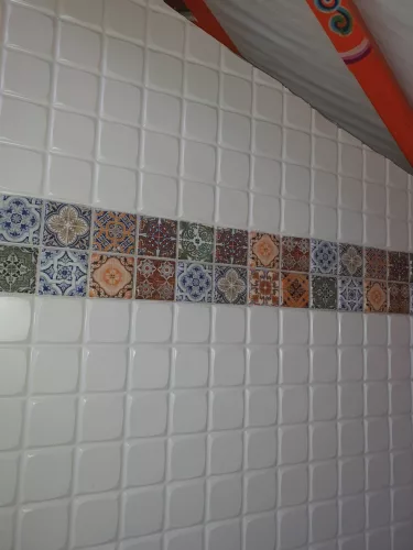 3D PVC falpanel Fehér 6x6 cm-es négyzet mintás