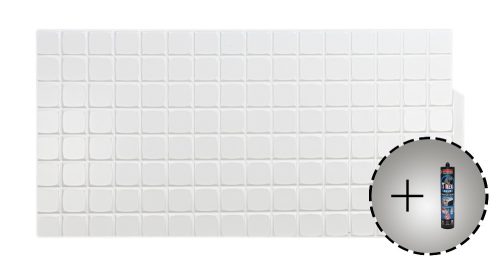 3D PVC falpanel Fehér 6x6 cm-es négyzet mintás csomag (10 db + 3 db T-REX ragasztó)