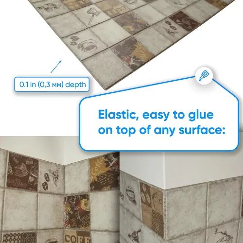 3D PVC falpanel Espresso mintás