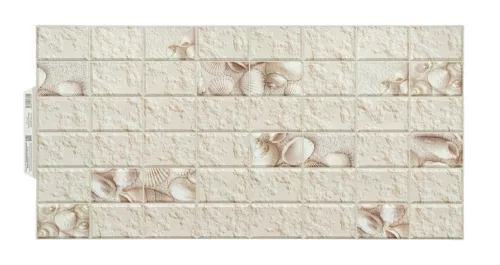 3D PVC falpanel Fehér kagyló mintás