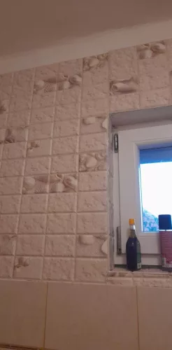 3D PVC falpanel Fehér kagyló mintás