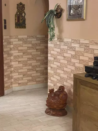 3D PVC falpanel Bézs tégla mintás