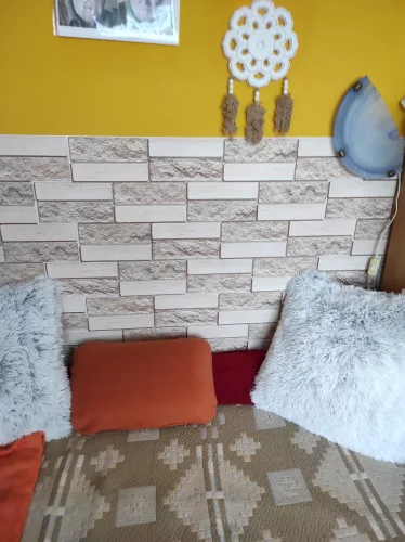 3D PVC falpanel Bézs tégla mintás
