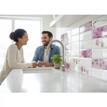 3D PVC falpanel Virág mintás