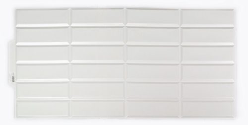 3D PVC falpanel Fényes fehér csempe mintás