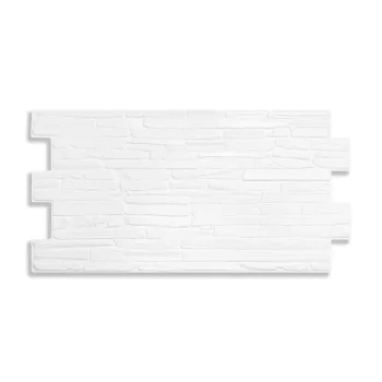 3D PVC falpanel Klasszikus fehér palakő mintás
