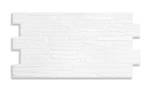 3D PVC falpanel Klasszikus fehér palakő mintás