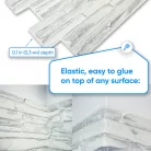 3D PVC falpanel Világosszürke palakő mintás