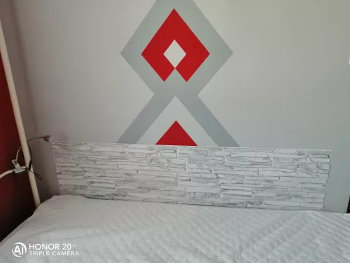 3D PVC falpanel Világosszürke palakő mintás