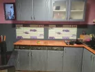 3D PVC falpanel Lila virág, halvány zöld alapon  mintás
