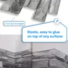 3D PVC falpanel Ezüstszürke palakő mintás