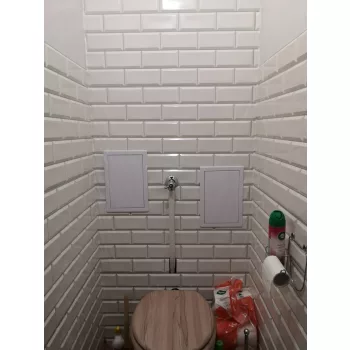   3D PVC falpanel Fényes fehér metrócsempe mintás szürke fugával