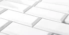 3D PVC falpanel Fényes fehér metrócsempe mintás szürke fugával