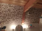3D PVC falpanel Bézs márvány mozaik mintás