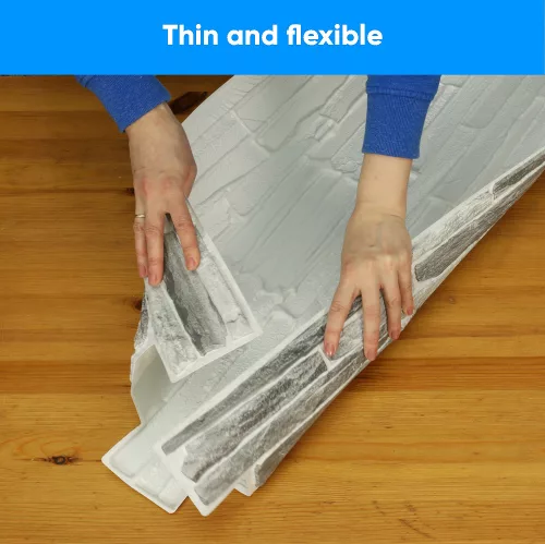 3D PVC falpanel Sötét szürke palakő mintás