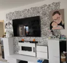 3D PVC falpanel Grafit homokkő mintás