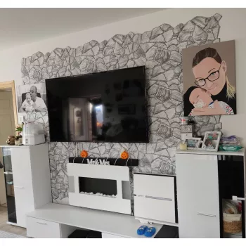 3D PVC falpanel Grafit homokkő mintás