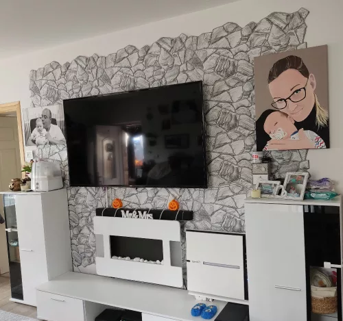 3D PVC falpanel Grafit homokkő mintás