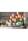 Fotótapéta narancssárga tulipánok fa háttéren - 225x150 -