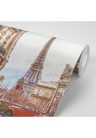 Fotótapéta kilátás az Eiffel toronyra párizsi utcából - 225x150 -