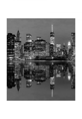 Fotótapéta fekete fehér Manhattan tükörképe a vízben - 225x270 - cm