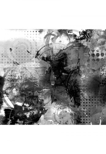 Tapéta grafikus festmény fekete fehérben - 300x270 - cm