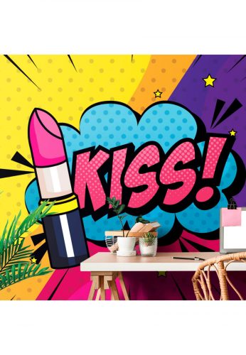 Fotótapéta pop art rúzs - KISS! - 450x300