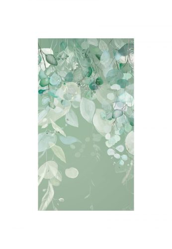 Tapéta pasztell zöld levelek - 150x270 - cm