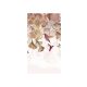Tapéta levelek kolibrikkel barna-rózsaszínben - 150x270 cm