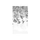 Tapéta levelek kolibrikkel fekete-fehérben - 150x270 cm
