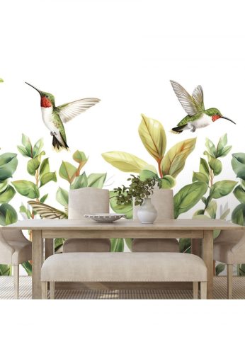 Tapéta kolibrik és levelek - 150x100 -