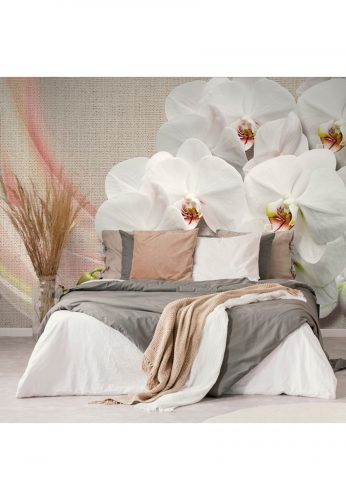 Fotótapéta fehér orchidea vásznon - 225x150 -