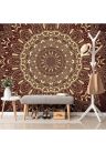 Fotótapéta arany Mandala bordó háttéren - 375x250 -