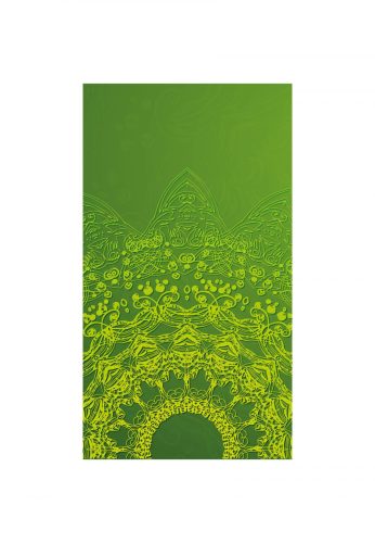 Tapéta modern mandala elemek a zöld árnyalataiban - 150x270 - cm