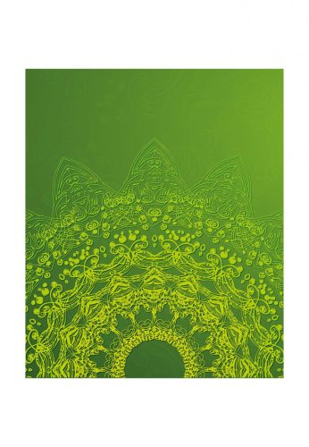 Tapéta modern mandala elemek a zöld árnyalataiban - 225x270 - cm