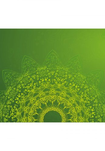Tapéta modern mandala elemek a zöld árnyalataiban - 300x270 - cm