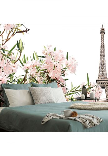 Fotótapéta az Eiffel torony virágokkal - 450x300 -