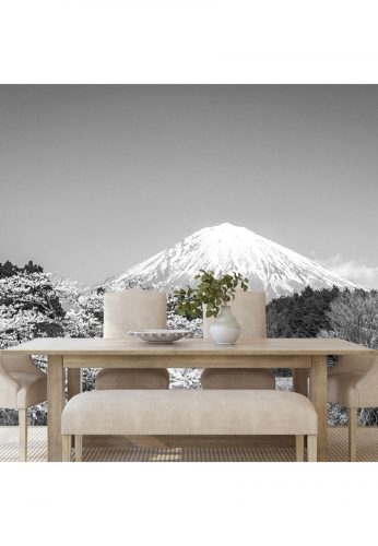 Fotótapéta Fuji hegy fekete fehérben - 150x100 -