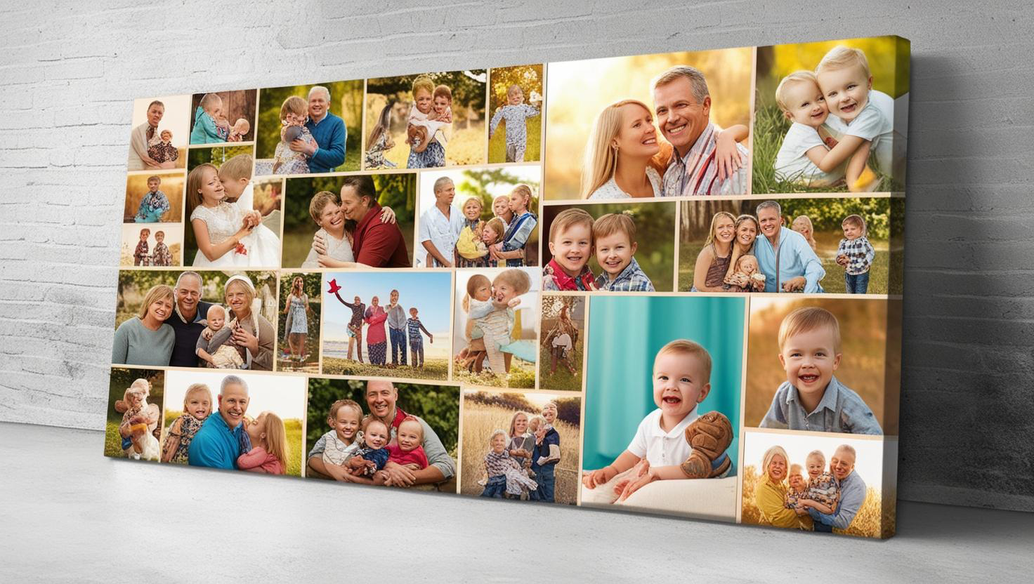 Családi montázs vászonképen
