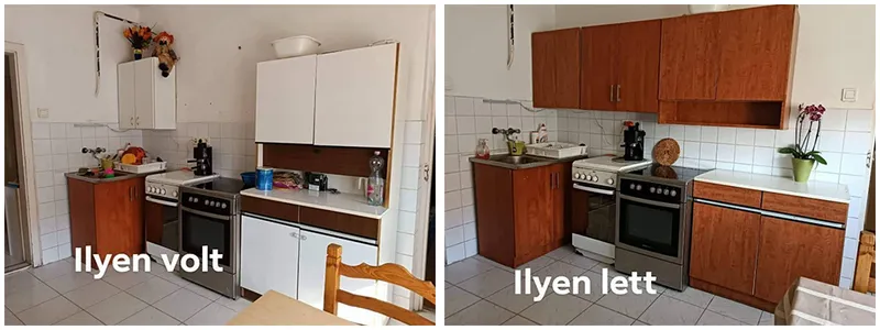 Elötte-utána kép öntapadós fóliával