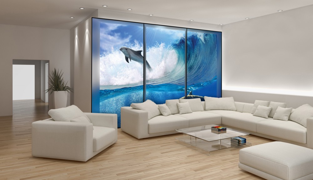 Delfinek poszter, fotótapéta (208 x 146 cm)