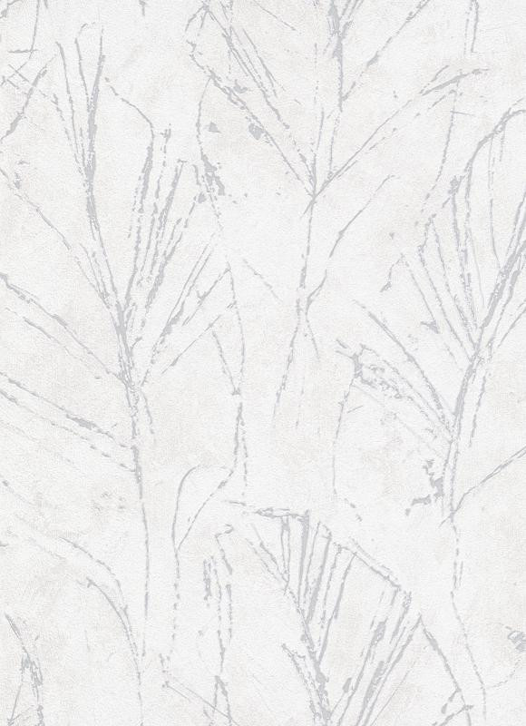 Drapp-ezüst hosszúkás absztrakt levél mintás tapéta (Evolution 10321-31)