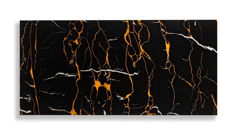 Öntapadós PVC csempepanel, Fekete alapú narancs márvány, 30 x 60 cm