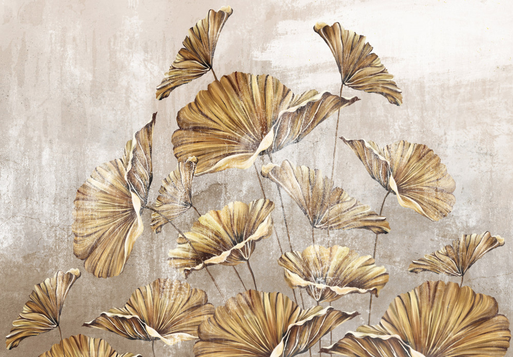 Arany levelek poszter, fotótapéta Vlies (254 x 184 cm)
