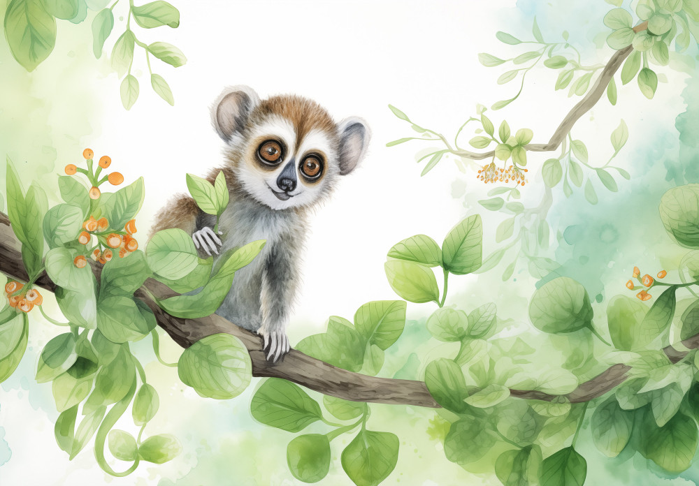 Lemur poszter, fotótapéta Vlies (312 x 219 cm)
