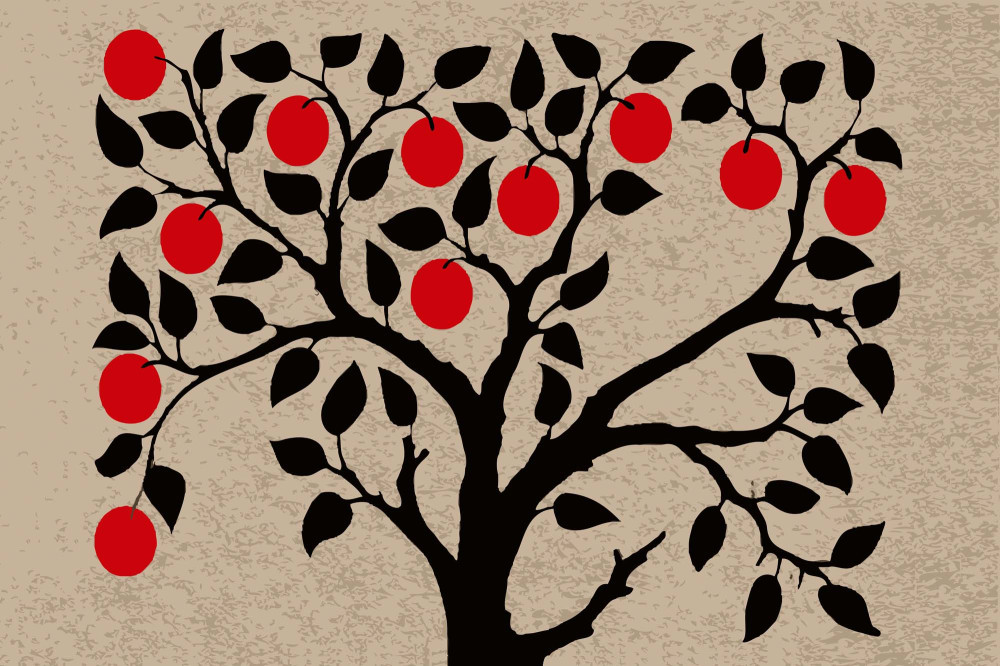 Vlies Fotótapéta - Aple tree - 375x250 cm Vlies Fotótapéta - Aple tree - 375x250 cm