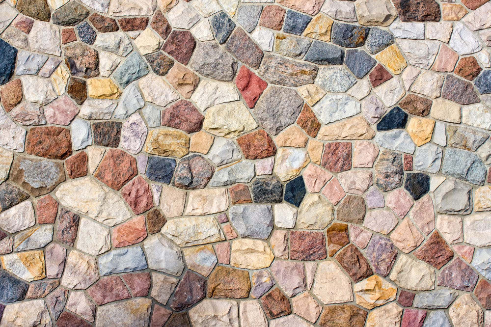 Vlies Fotótapéta - colorful stone wall - 375x250 cm